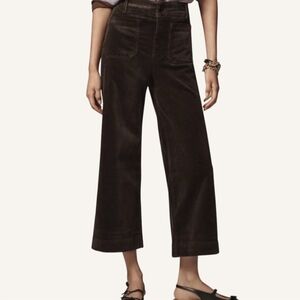 Maeve by Anthropologie Colette Cropped Wide Leg Corduroy Pants